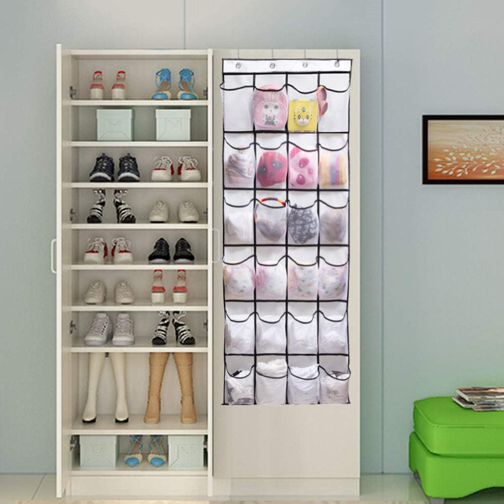 24 Grid Wall-Mounted Sundries Organizer with Mesh Pocket_3