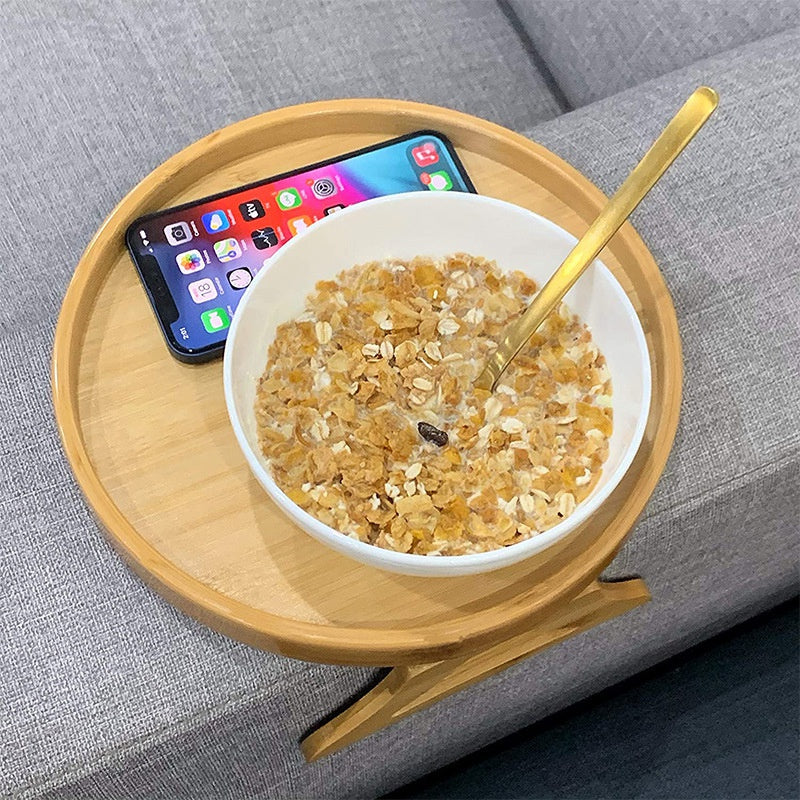 Sofa Armrest Clip-On Tray Table
