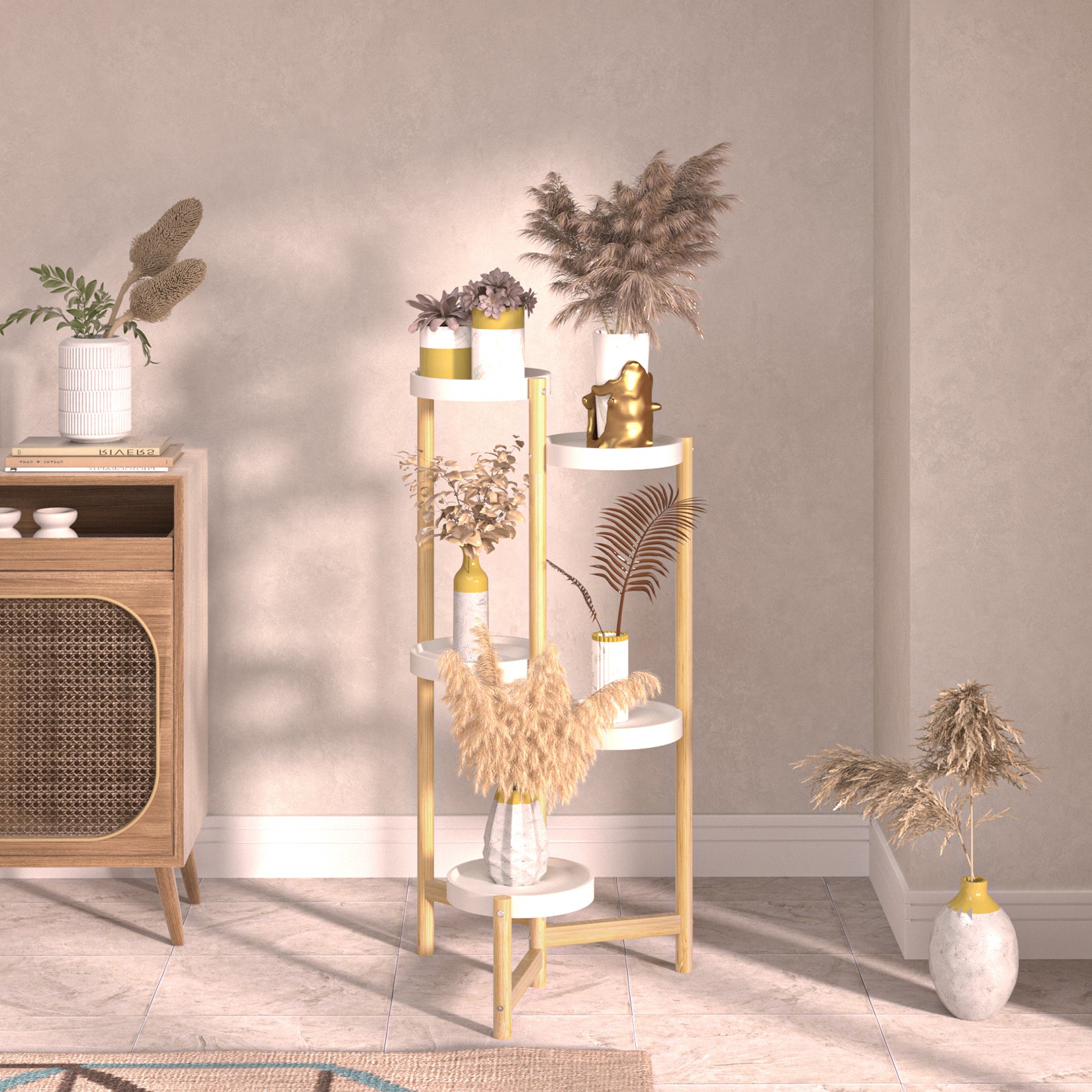 5 Tier Tall Corner Plant Stand Holder and Display Rack_6