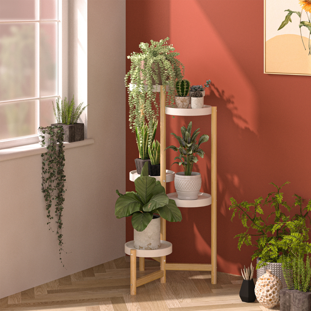 5 Tier Tall Corner Plant Stand Holder and Display Rack_1