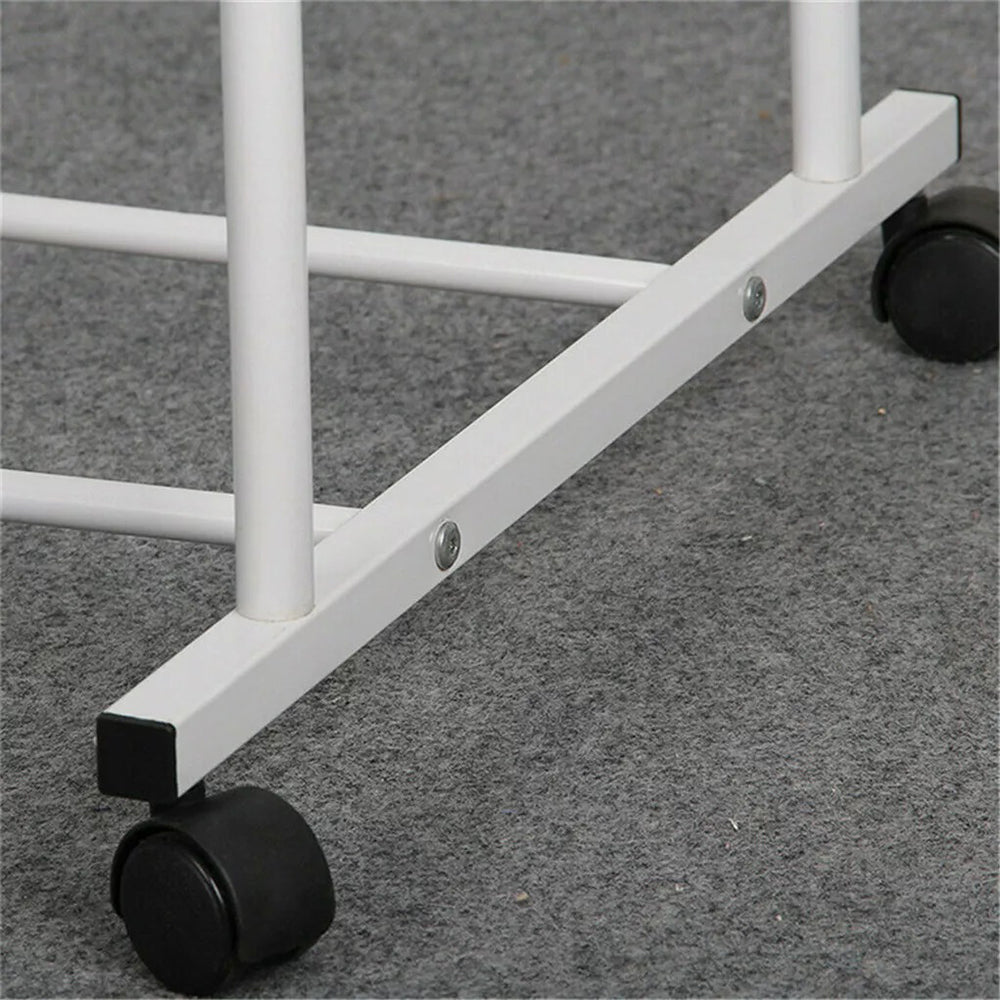 1.5m Clothes Rack Double Rail Rolling Stand Shoes Rack Storage Shelf_7