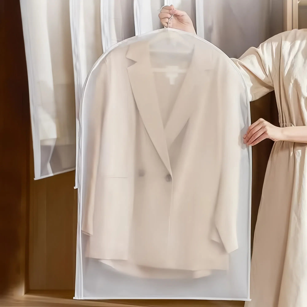 Transparent Hanging Dust Cover for Clothes Zippered Wedding Dress & Suit Storage Bag