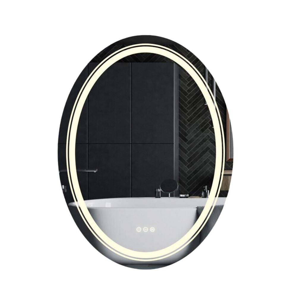 Frameless Oval Illuminated Bathroom Mirror