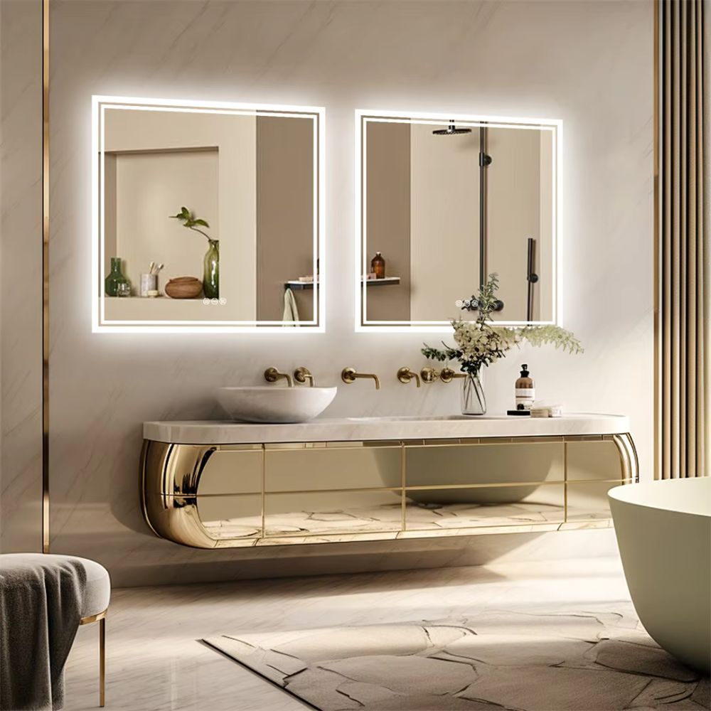 Square LED Wall Mounted Bathroom Mirror