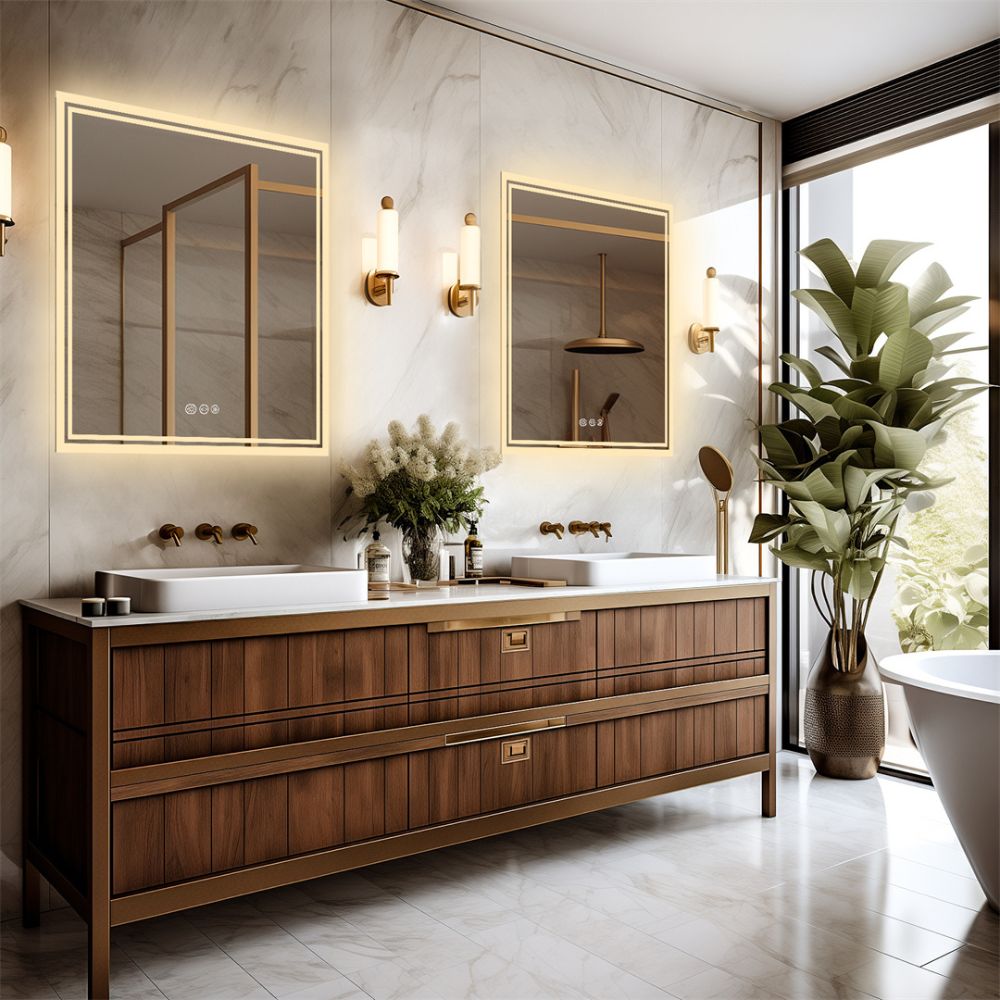 Square LED Wall Mounted Bathroom Mirror