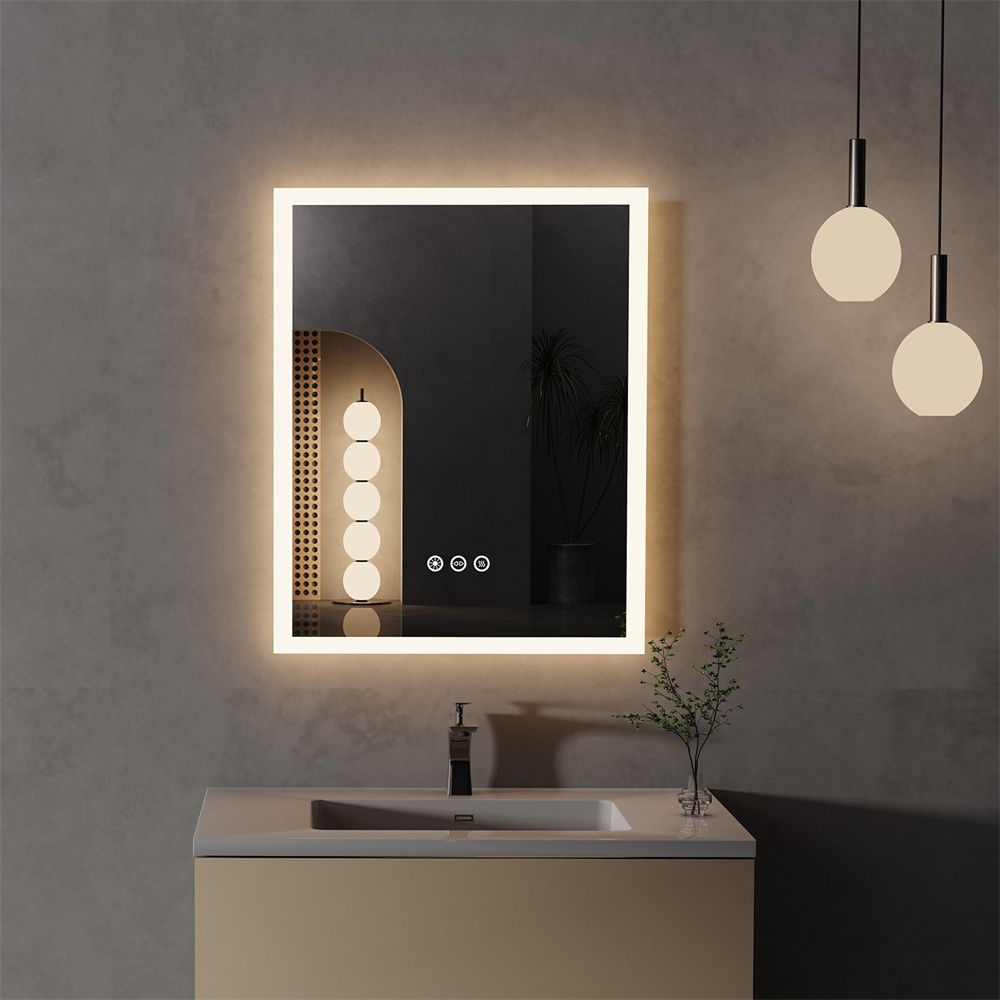 Backlit Rectangle Bathroom Mirror with Touch Control