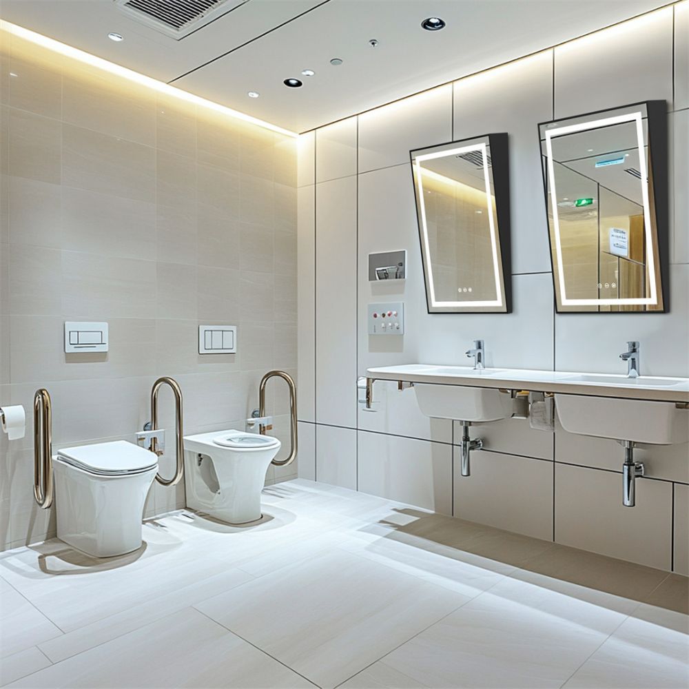 LED Wheelchair Accessible Bathroom Tilt Mirror