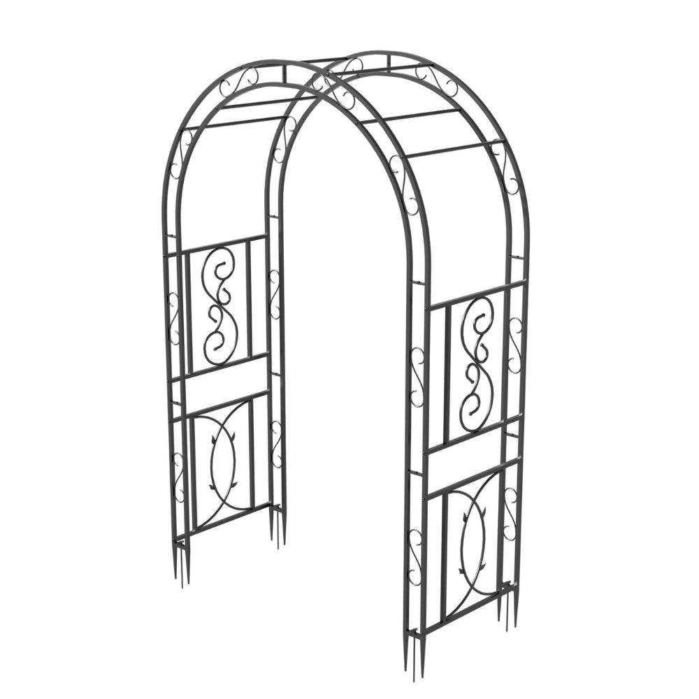 Metal Garden Arch Trellis Decorative Outdoor Archway Wedding Arch Frame_0