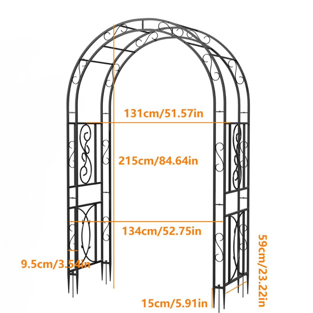 Metal Garden Arch Trellis Decorative Outdoor Archway Wedding Arch Frame_6