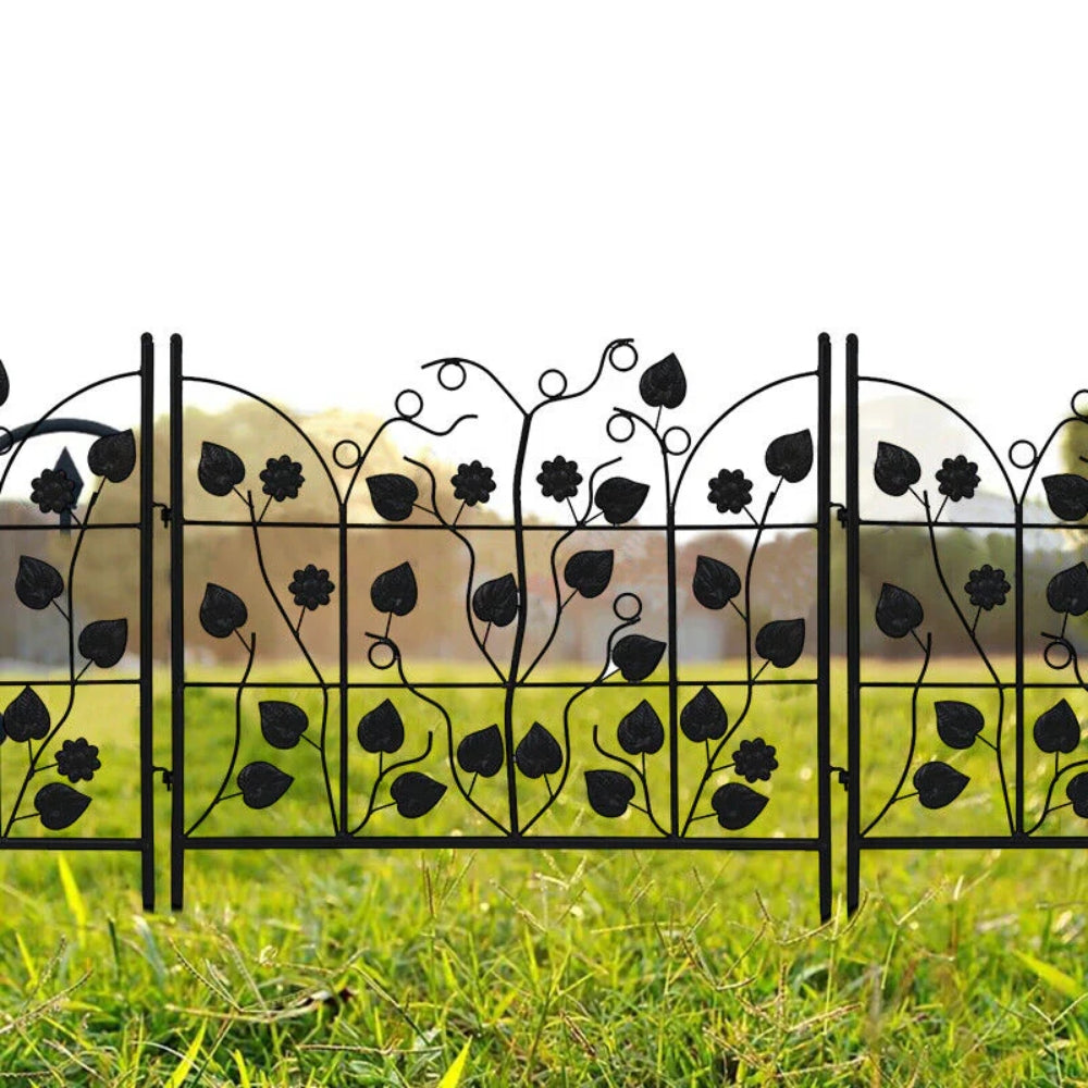 5 Piece Metal Garden Fence Set for Outdoor Garden_5