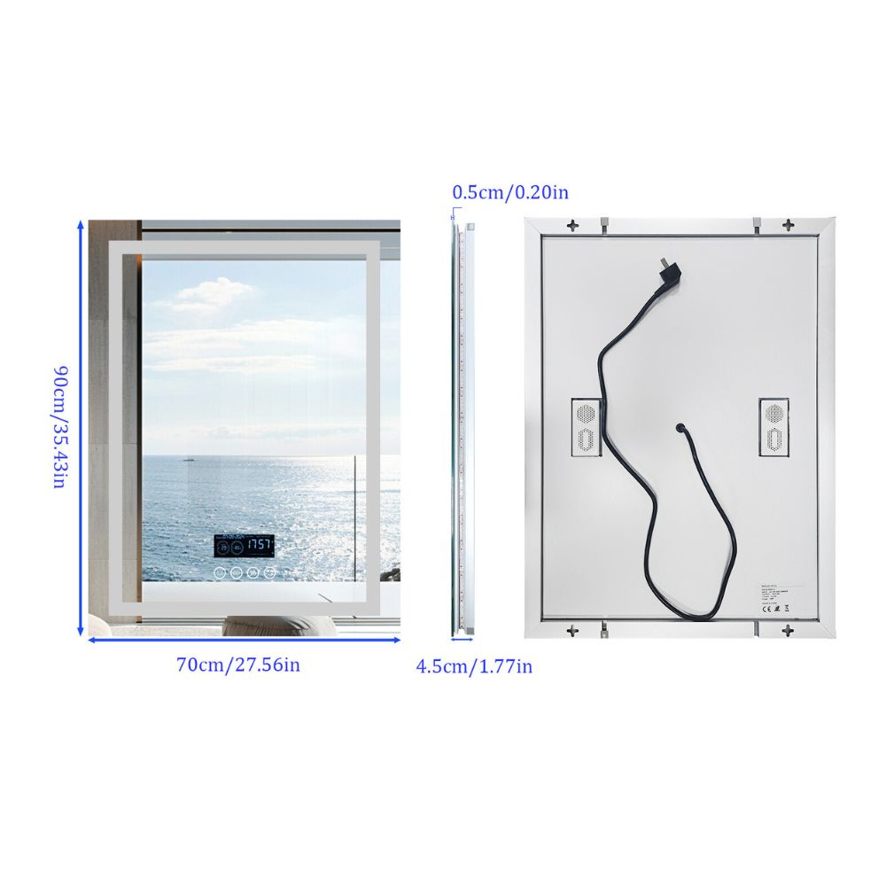 Smart Bluetooth Bathroom Mirror with Time, Temperature Display and Speaker_6