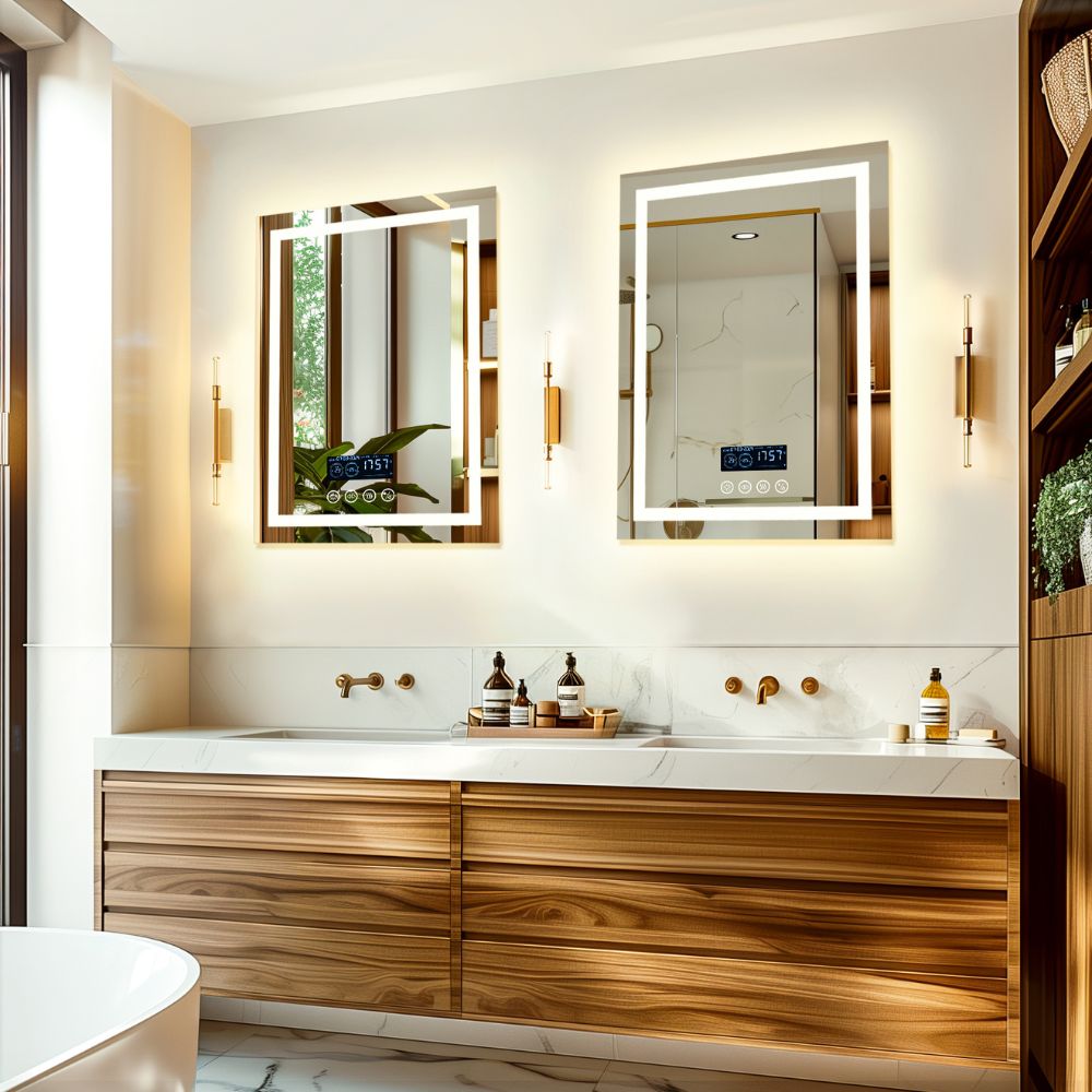 Smart Bluetooth Bathroom Mirror with Time, Temperature Display and Speaker_5