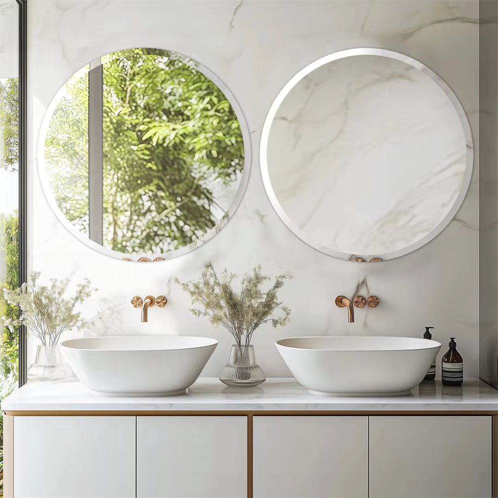 Stylish Frameless Round Bathroom Vanity Mirror for Elegant Wall Decor_1
