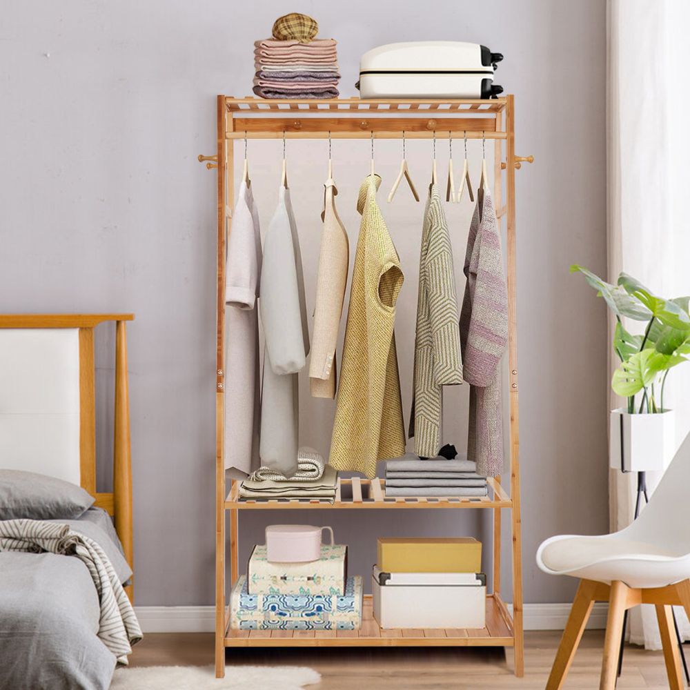 Bamboo Garment Rack for Heavy-Duty Clothing Storage_3