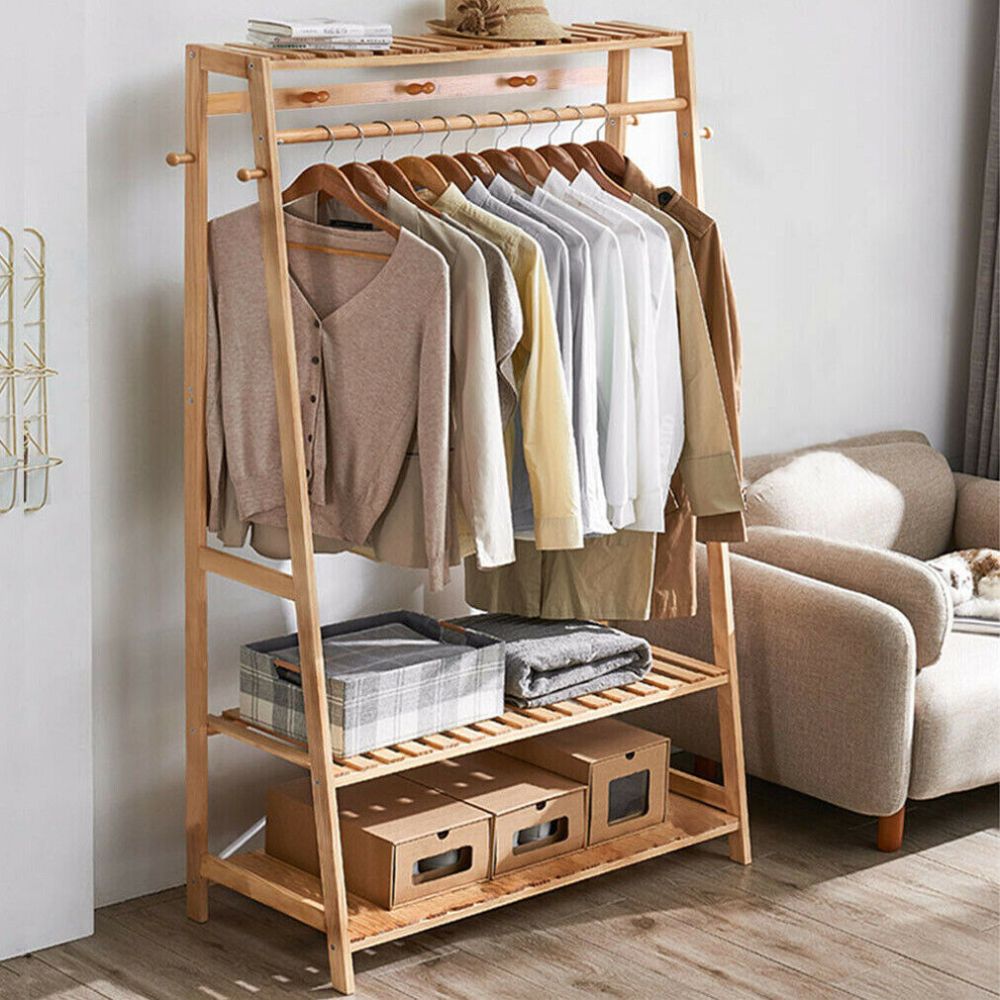 Bamboo Garment Rack for Heavy-Duty Clothing Storage_4