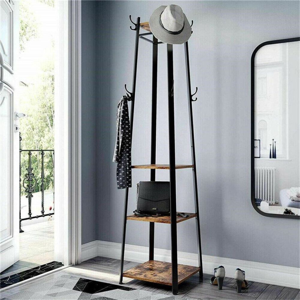 4-Tier Metal Coat Rack with 8 Hooks_1