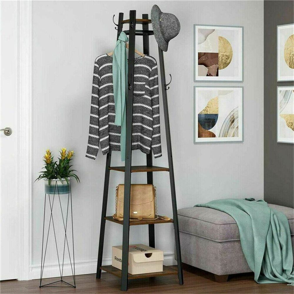 4-Tier Metal Coat Rack with 8 Hooks_3