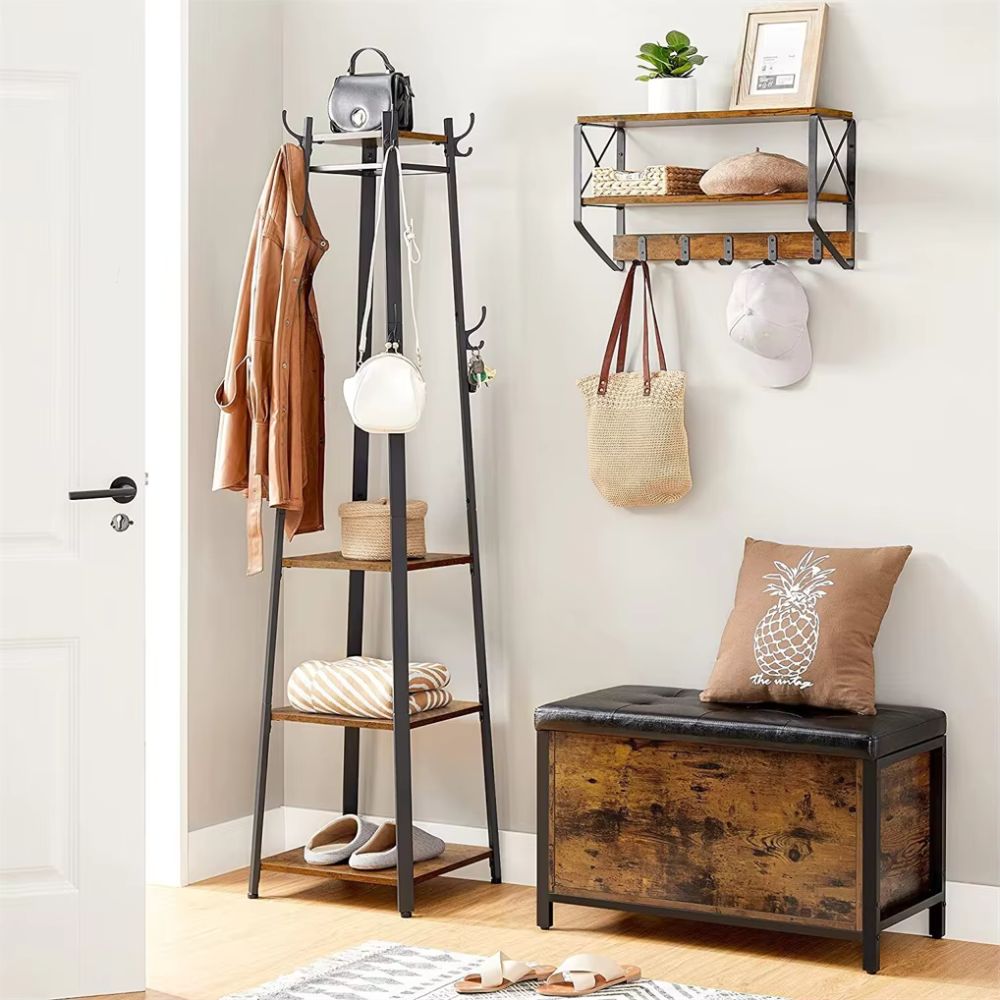 4-Tier Metal Coat Rack with 8 Hooks_4