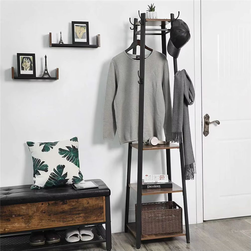 4-Tier Metal Coat Rack with 8 Hooks_5