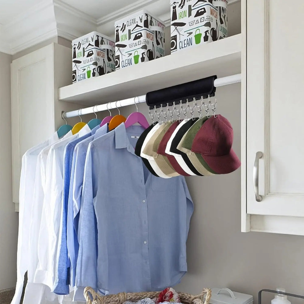 2X 10 Clips Door Cap Rack Baseball Hat Holder Closet Hanger Storage Organizer
